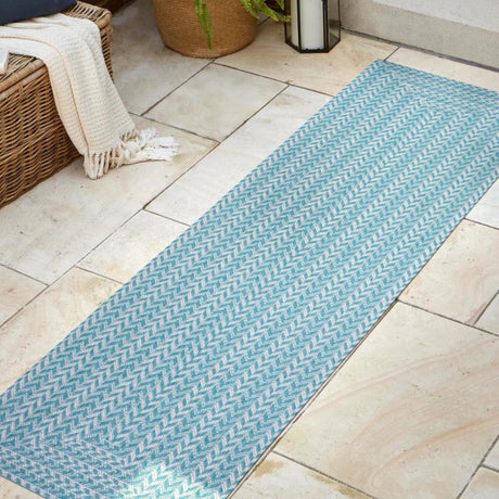 Chevron-Modern-Concentric-Squares-Indoor/Outdoor-Runner-Rug-Runner-Rugs