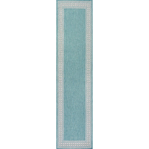 Lucia Classic Diamond Border Indoor/Outdoor Runner Rug