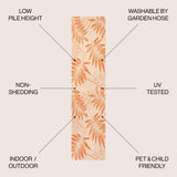 Havana Simple Tropical Palm Leaf Indoor/Outdoor Runner Rug