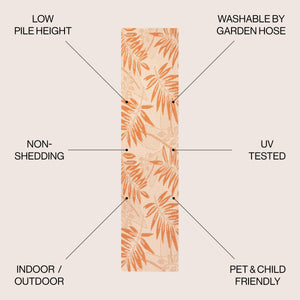 Havana Simple Tropical Palm Leaf Indoor/Outdoor Runner Rug