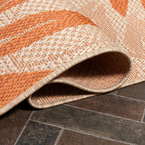 Havana Simple Tropical Palm Leaf Indoor/Outdoor Area Rug