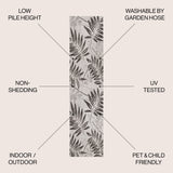 Havana Simple Tropical Palm Leaf Indoor/Outdoor Runner Rug