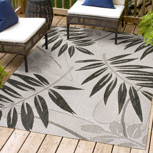 Havana Simple Tropical Palm Leaf Indoor/Outdoor Area Rug