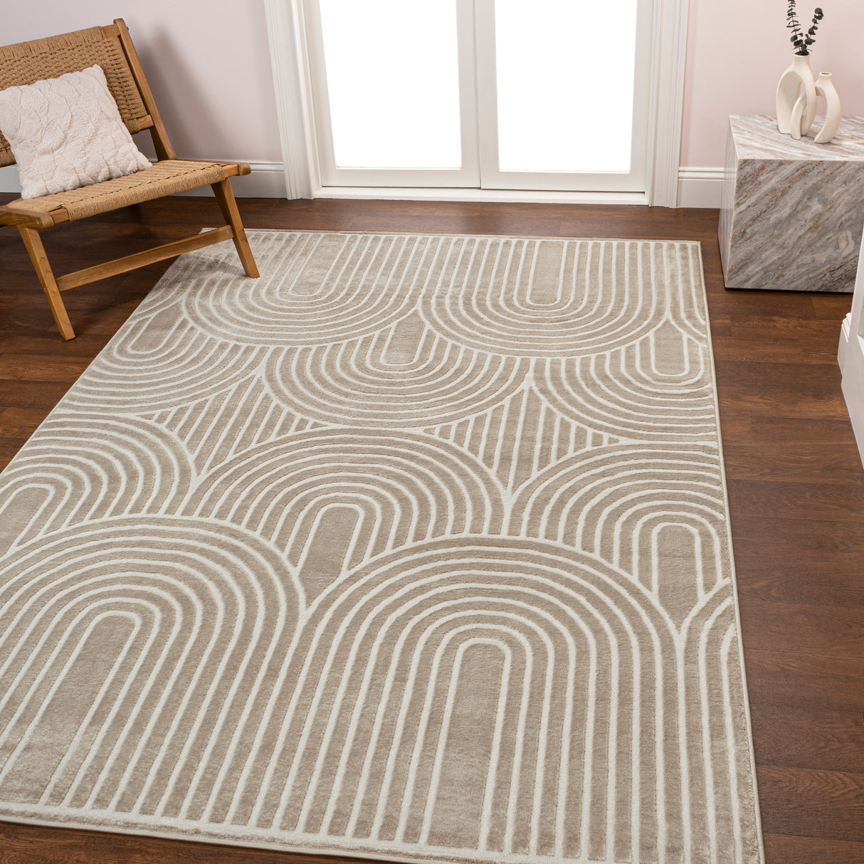 Ariana-MidCentury-Art-Deco-Striped-Arches-Two-Tone-High-Low-Area-Rug-Area-Rugs