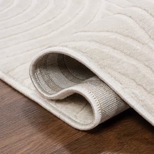 Ariana MidCentury Art Deco Striped Arches Two-Tone High-Low Area Rug