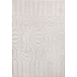 Ariana MidCentury Art Deco Striped Arches Two-Tone High-Low Area Rug