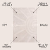 Aelius MidCentury Scandinavian Abstract Sun Two-Tone High-Low Area Rug
