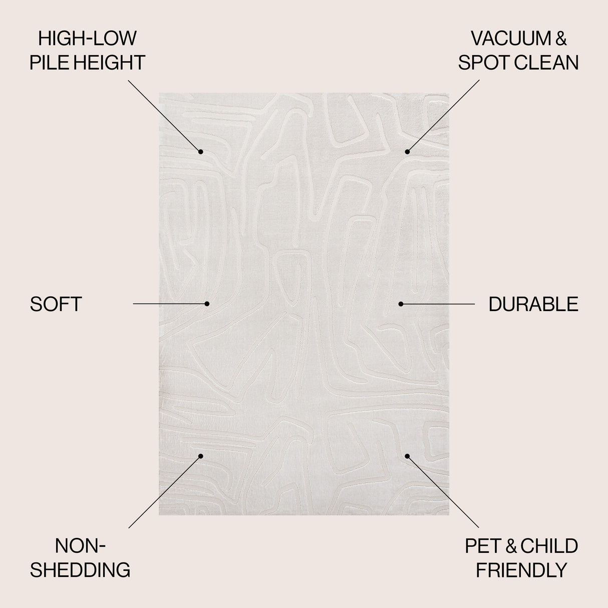 Alcina Modern Scandinavian Graphic Lines High-Low Area Rug