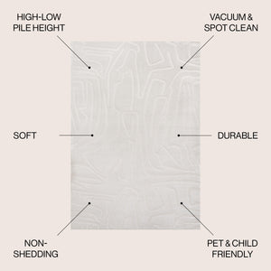 Alcina Modern Scandinavian Graphic Lines High-Low Area Rug