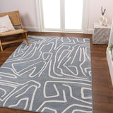 Alcina Modern Scandinavian Graphic Lines High-Low Area Rug