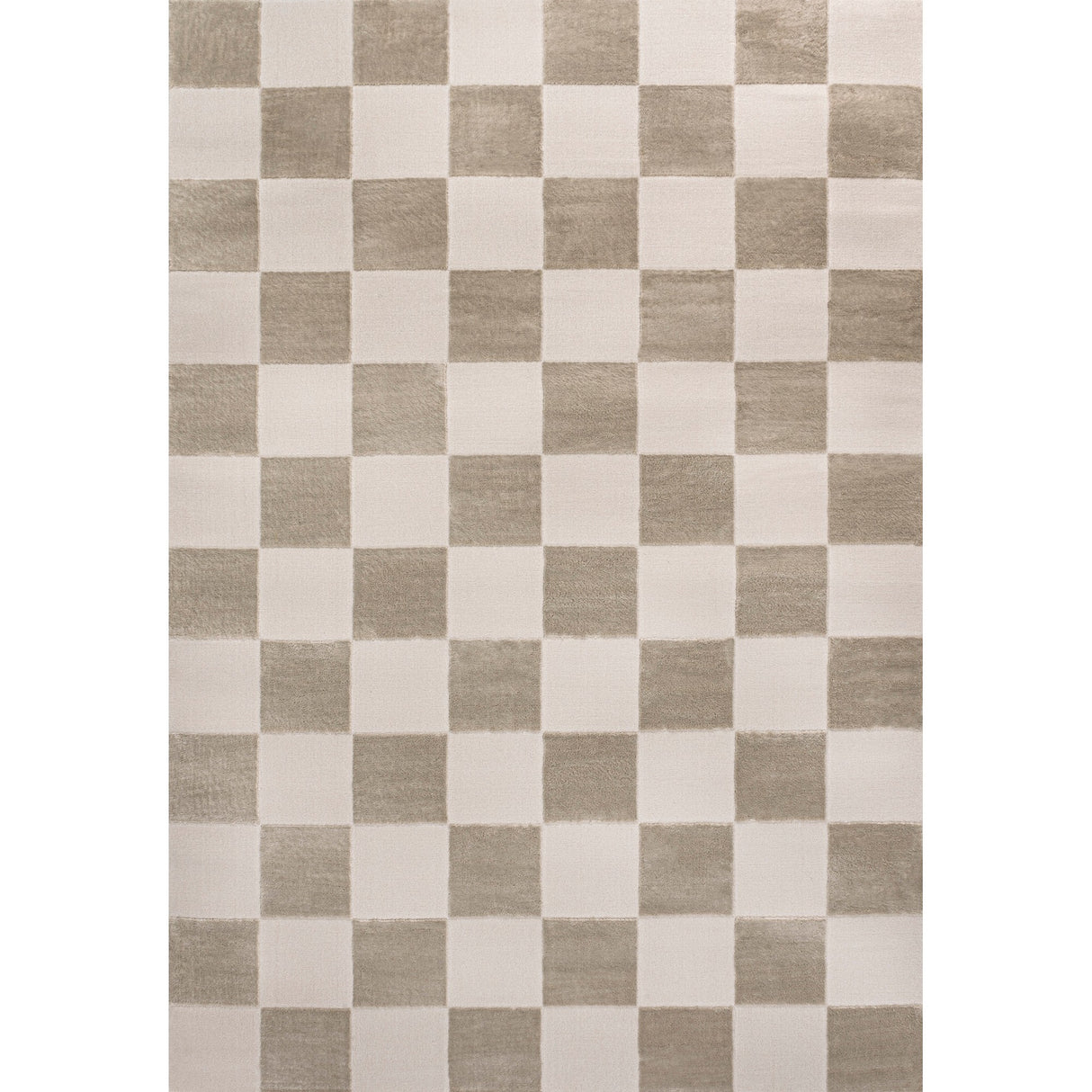 Thea Modern Geometric Checkerboard High-Low Area Rug