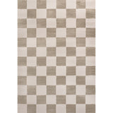 Thea Modern Geometric Checkerboard High-Low Area Rug