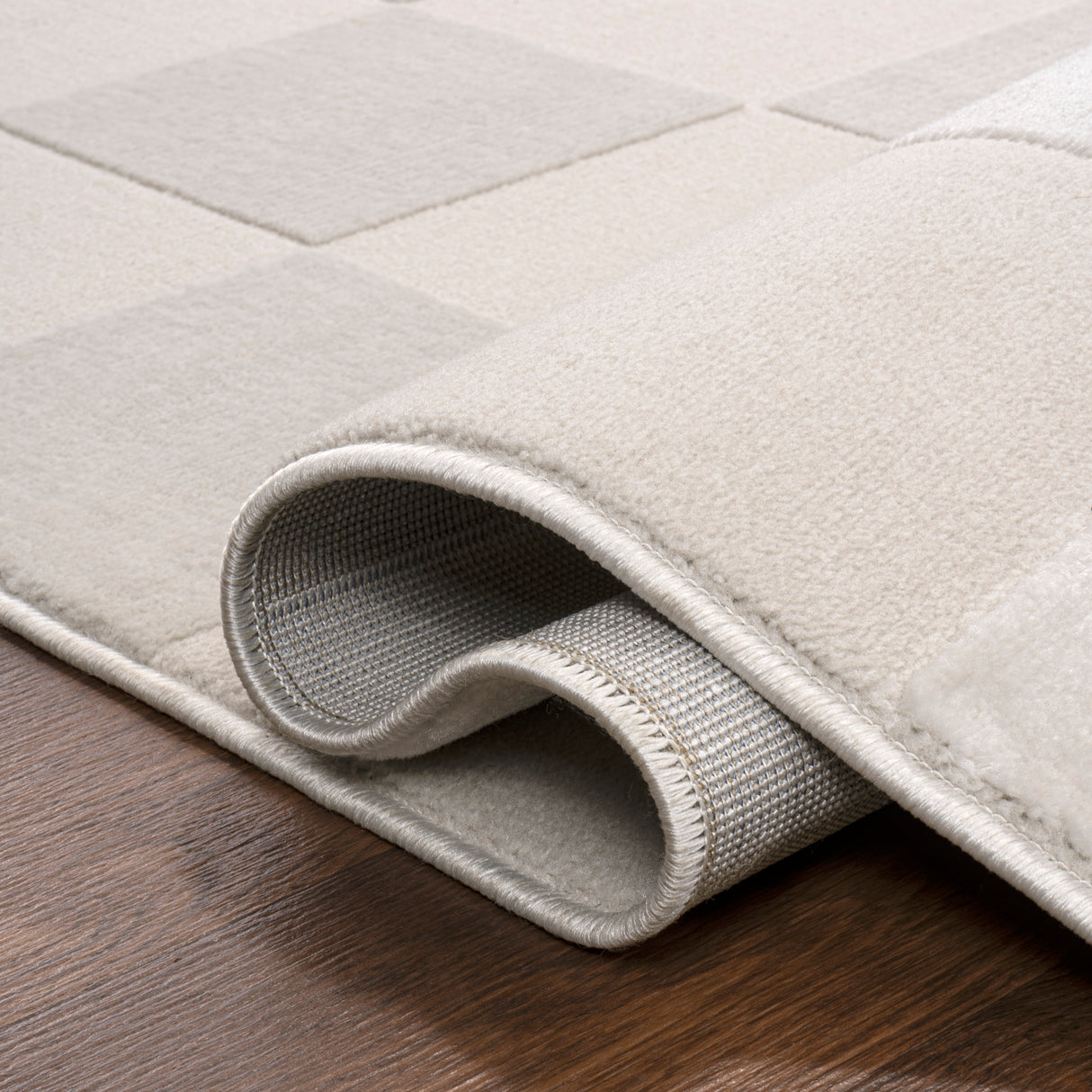 Thea Modern Geometric Checkerboard High-Low Area Rug