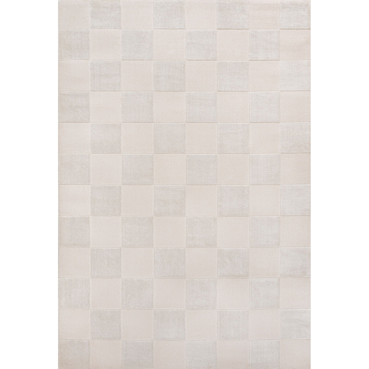 Thea Modern Geometric Checkerboard High-Low Area Rug
