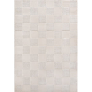 Thea Modern Geometric Checkerboard High-Low Area Rug