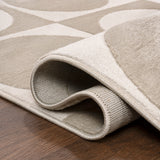 Helena Modern Geometric Circles In Squares High-Low Square Area Rug