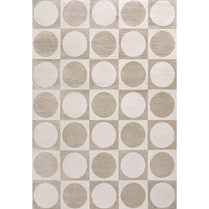 Helena Modern Geometric Circles In Squares High-Low Square Area Rug