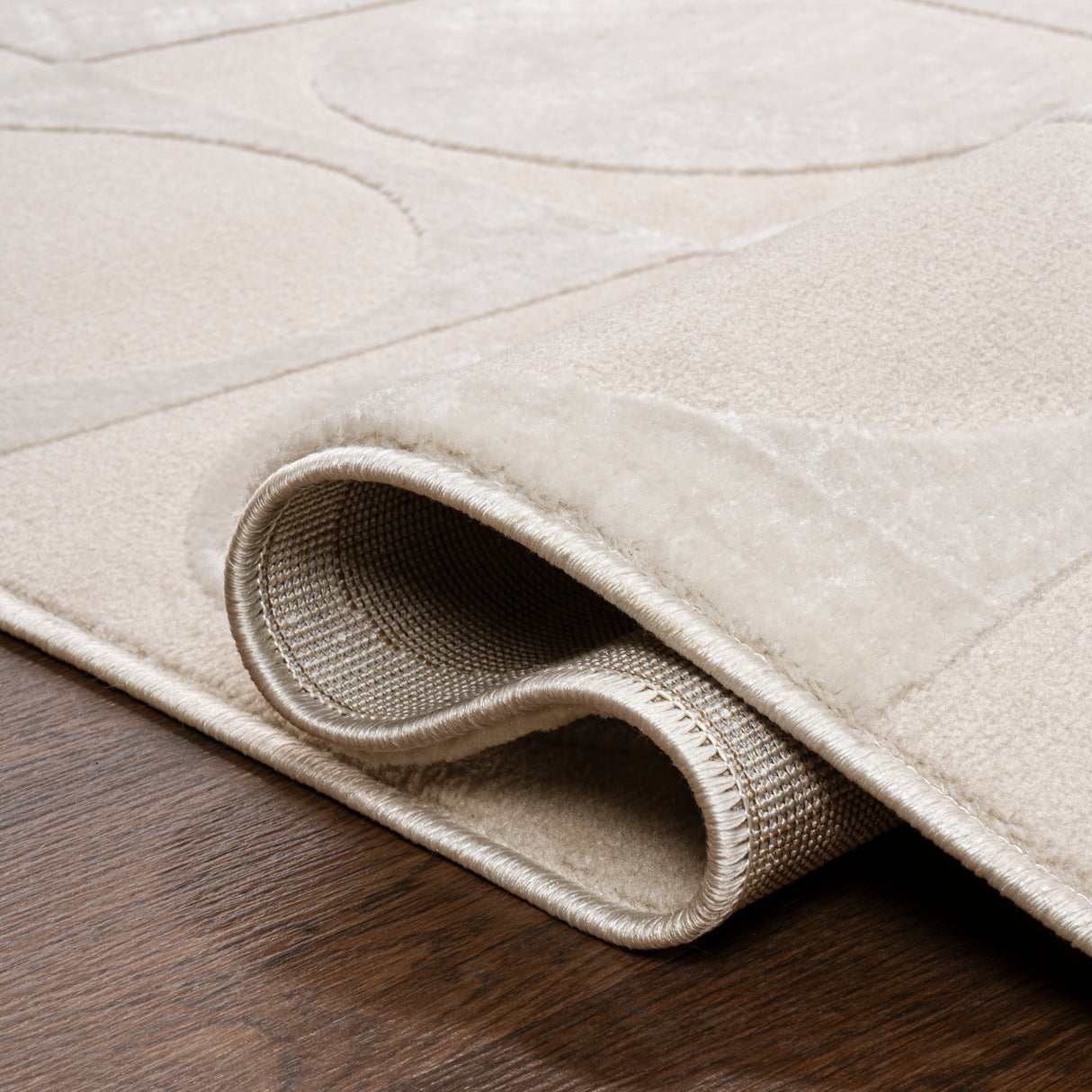 Helena Modern Geometric Circles In Squares High-Low Square Area Rug