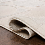 Helena Modern Geometric Circles In Squares High-Low Square Area Rug