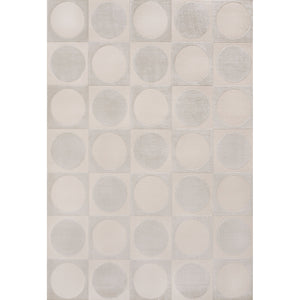 Helena Modern Geometric Circles In Squares High-Low Square Area Rug