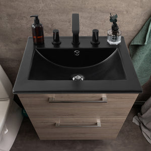 Ancillary 3-Hole Classic Contemporary Rectangular Ceramic Single Sink Basin Vanity Top