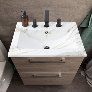 Ancillary 3-Hole Classic Contemporary Rectangular Ceramic Single Sink Basin Vanity Top