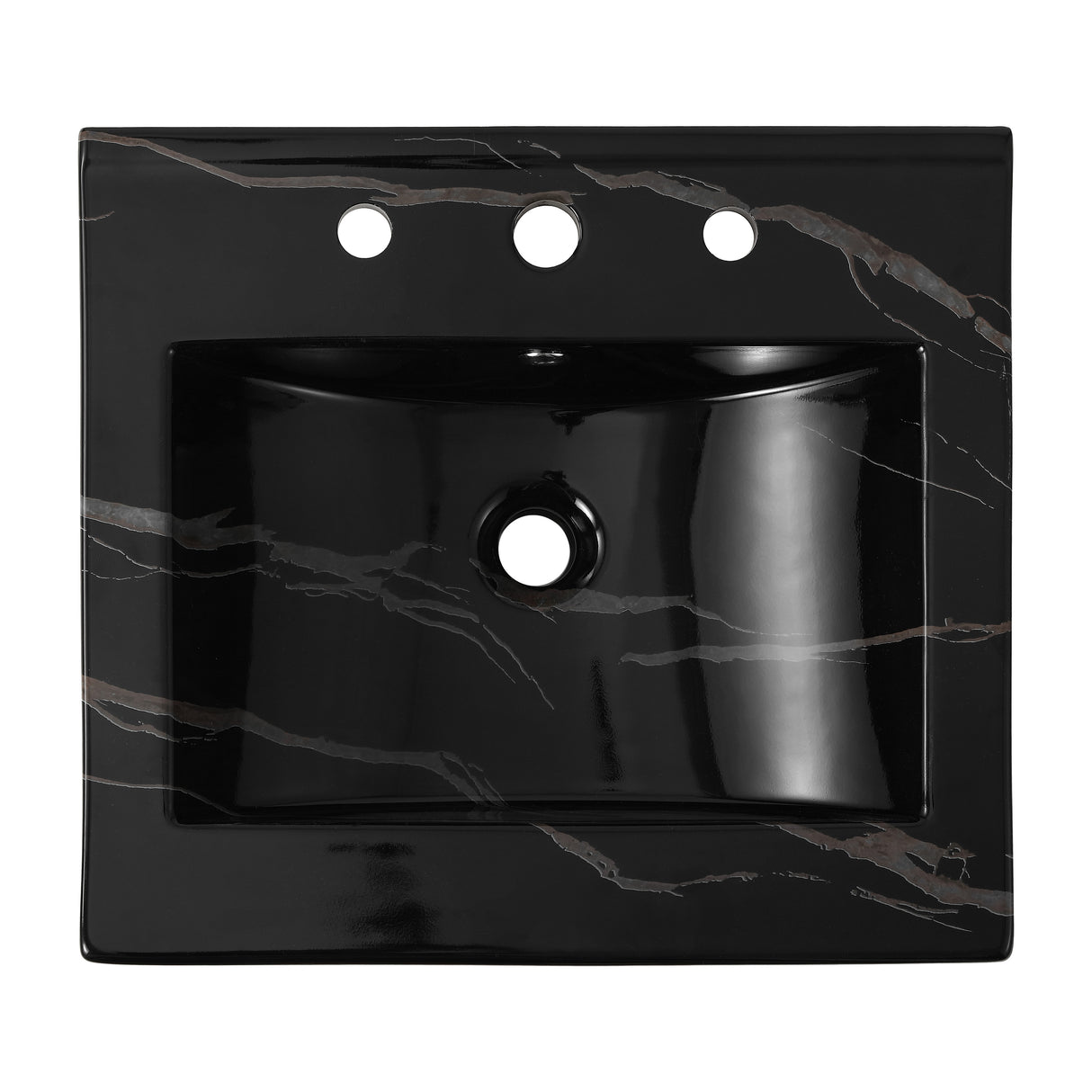 Ancillary 3-Hole Classic Contemporary Rectangular Ceramic Single Sink Basin Vanity Top