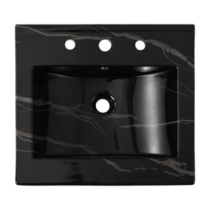 Ancillary 3-Hole Classic Contemporary Rectangular Ceramic Single Sink Basin Vanity Top