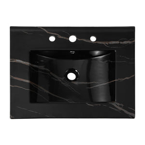 Ancillary 3-Hole Classic Contemporary Rectangular Ceramic Single Sink Basin Vanity Top