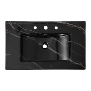 Ancillary 3-Hole Classic Contemporary Rectangular Ceramic Single Sink Basin Vanity Top