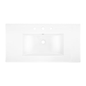 Ancillary 3-Hole Classic Contemporary Rectangular Ceramic Single Sink Basin Vanity Top