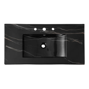 Ancillary 3-Hole Classic Contemporary Rectangular Ceramic Single Sink Basin Vanity Top