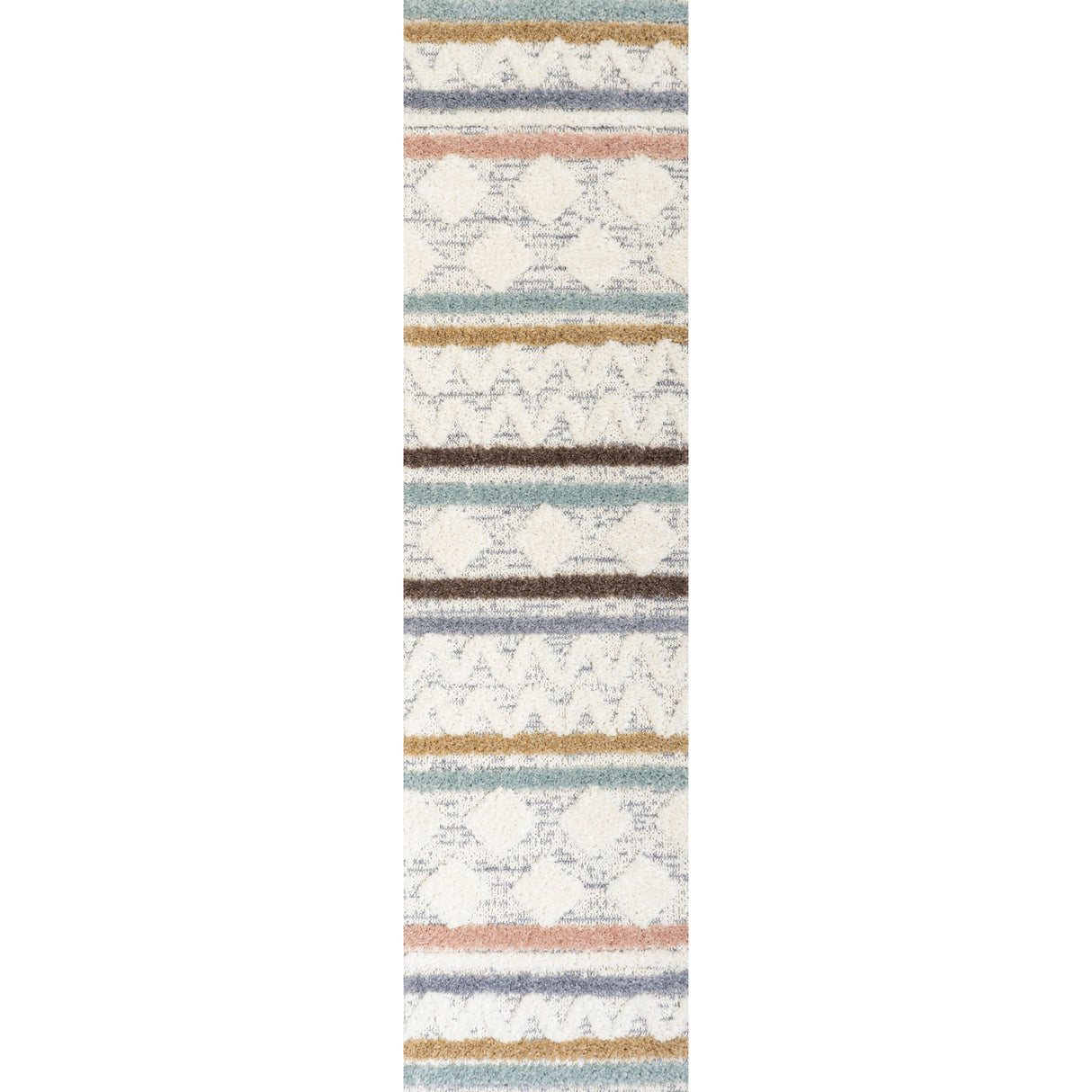 Faiza Moroccan Striped Geometric High-Low Runner Rug