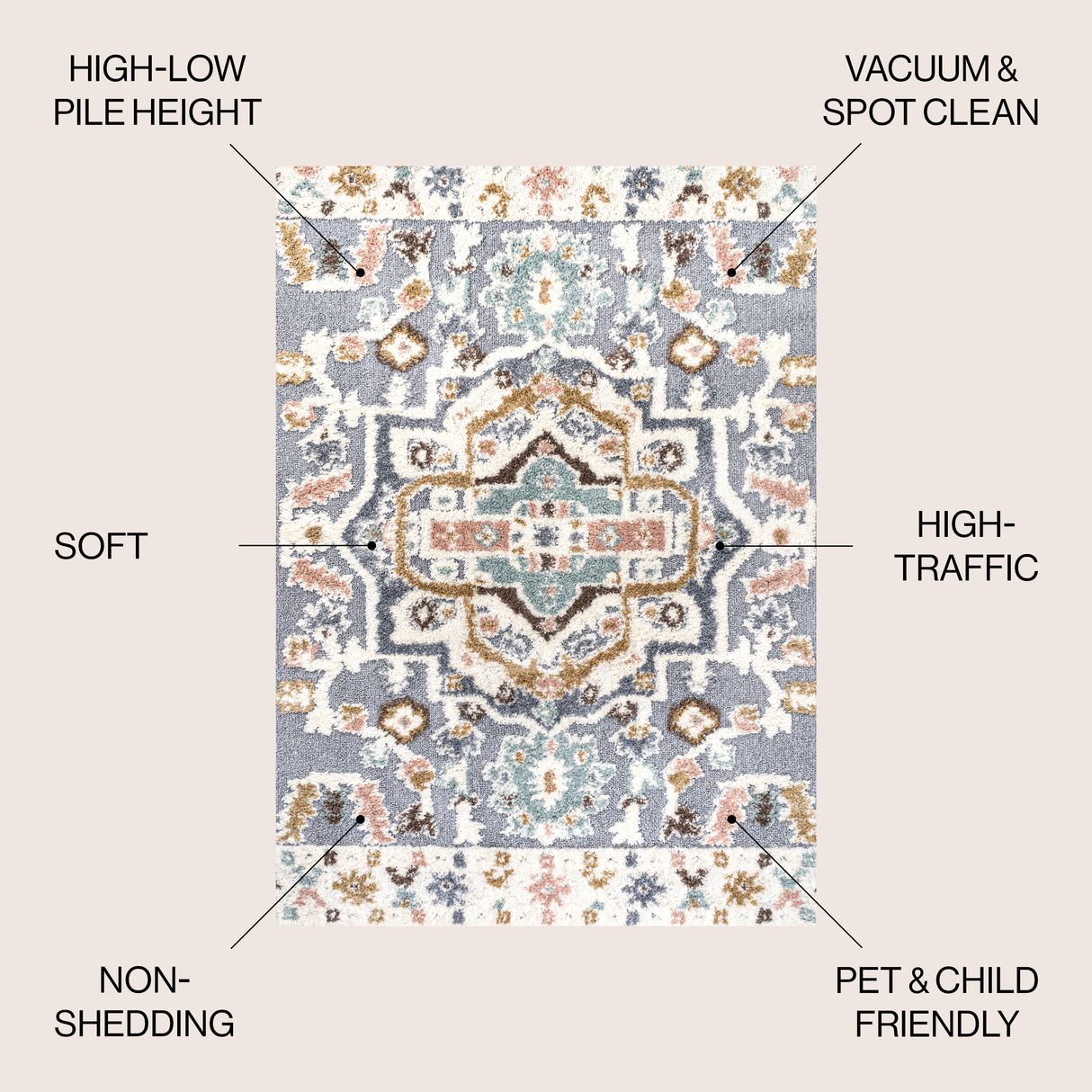 Aziza Persian Medallion High-Low