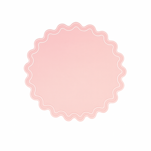 SOLACE PINK SCALLOPED FAUX LEATHER PLACEMAT (Set Of 4)