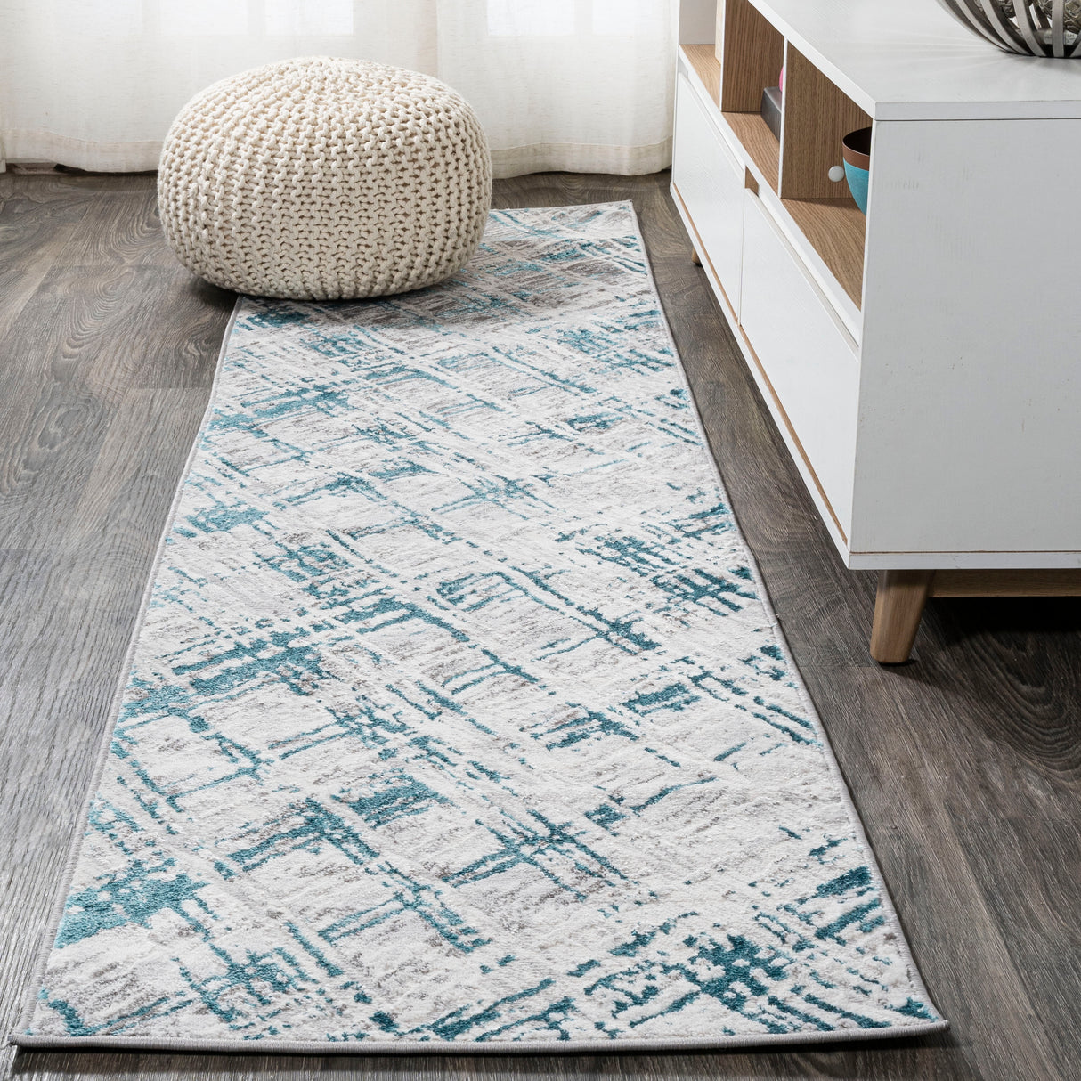 Slant Modern Abstract Runner Rug