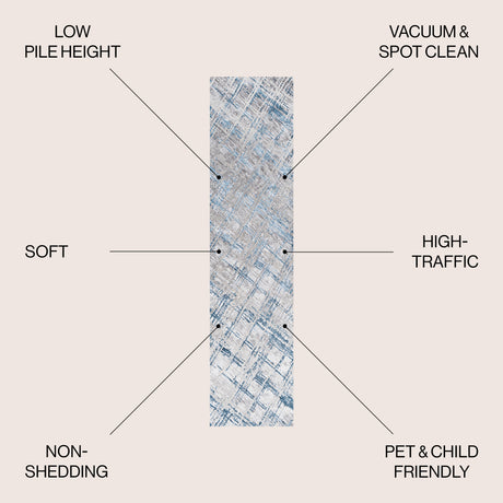 Slant Modern Abstract Runner Rug