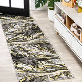 Swirl Marbled Abstract Runner Rug