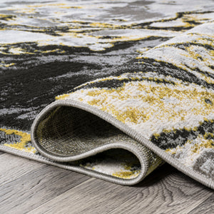 Swirl Marbled Abstract Runner Rug