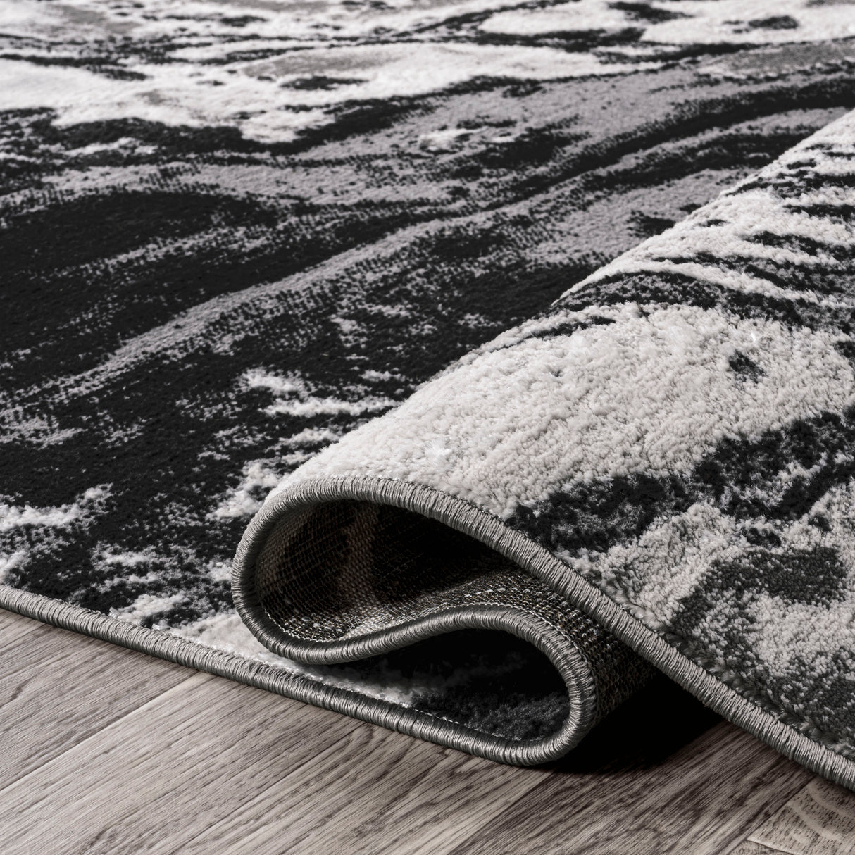 Swirl Marbled Abstract Runner Rug