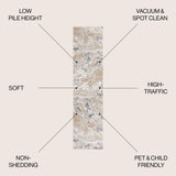 Swirl Chic Marbled Abstract Runner Rug