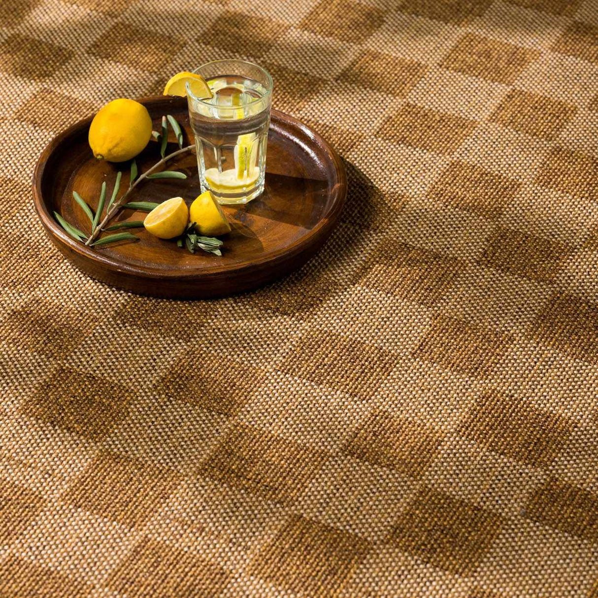 Kuval Checkered Brown Rug