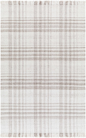 Inara Light Brown Plaid Hand Woven Area Rug