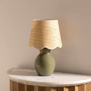 Salgareda Green Rattan Table Lamp