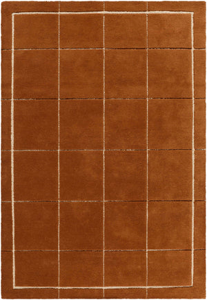 Siarl Burnt Orange Checkered Area Rug