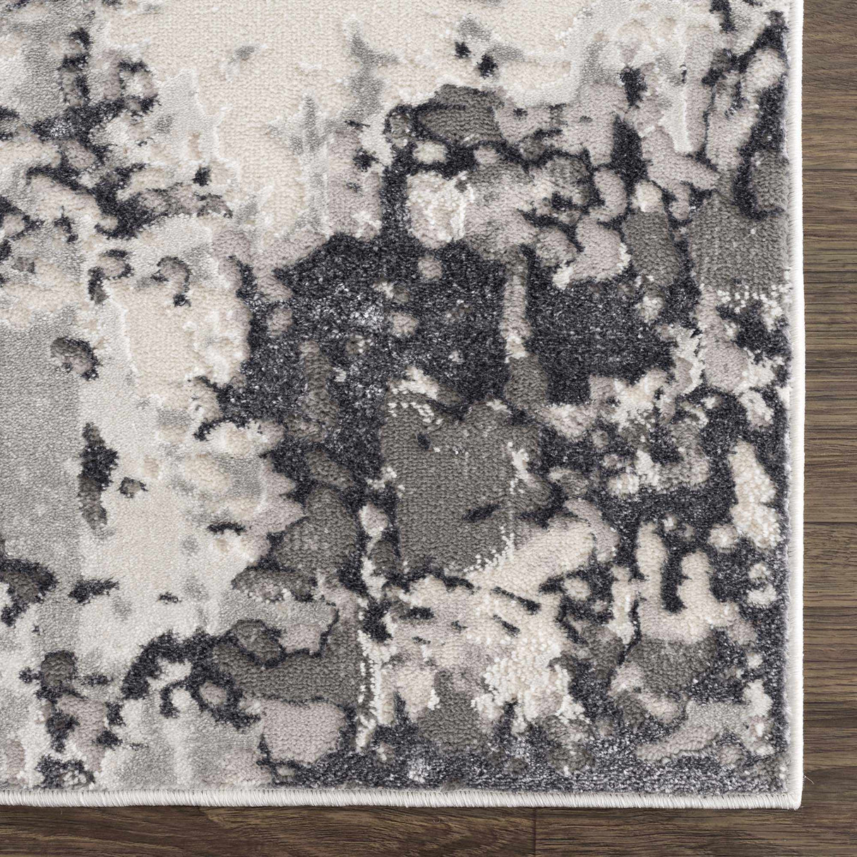 Junko Gray & Blue Marble Area Rug - Clearance