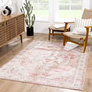 Kandos Blush & Light Pink Traditional Area Rug