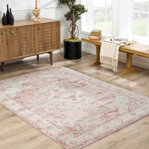 Kandos Blush & Light Pink Traditional Area Rug