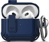 Compatible with Airpods Case 3rd Generation, Rugged Full-Body Protective Carrying Case with Keychain (Airpod 3 2021) Blue