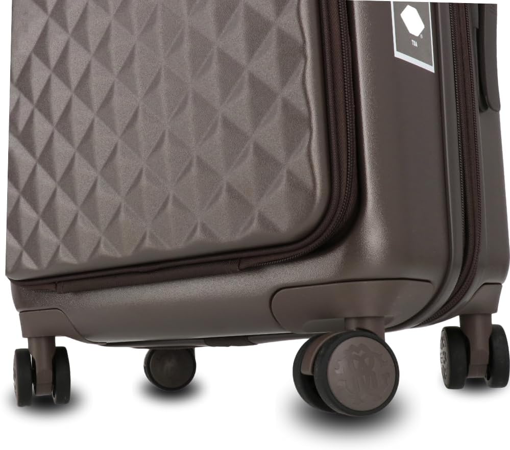ROBERTO CAVALLI 20-Inch Luxury Carry-On Luggage – Hardshell Spinner Suitcase with Front Laptop Compartment, TSA Lock & Expandable Design